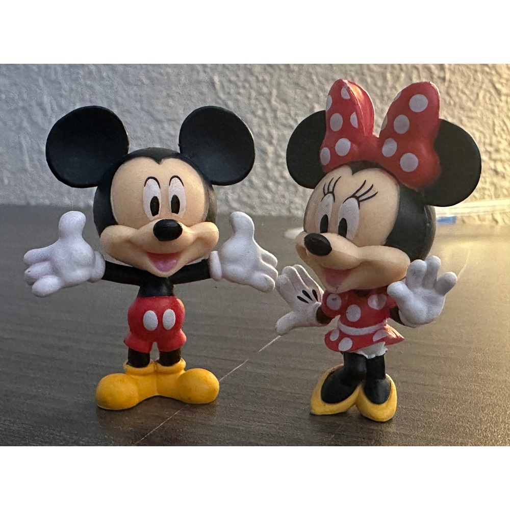 Disney Mickey Minnie Mouse Figure Lot Classic Red Polka Dot Mini Collectible